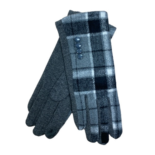 Grey Check Gloves