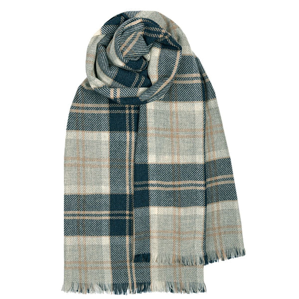 Bannockbane Grey Tartan Scarf by Lochcarron