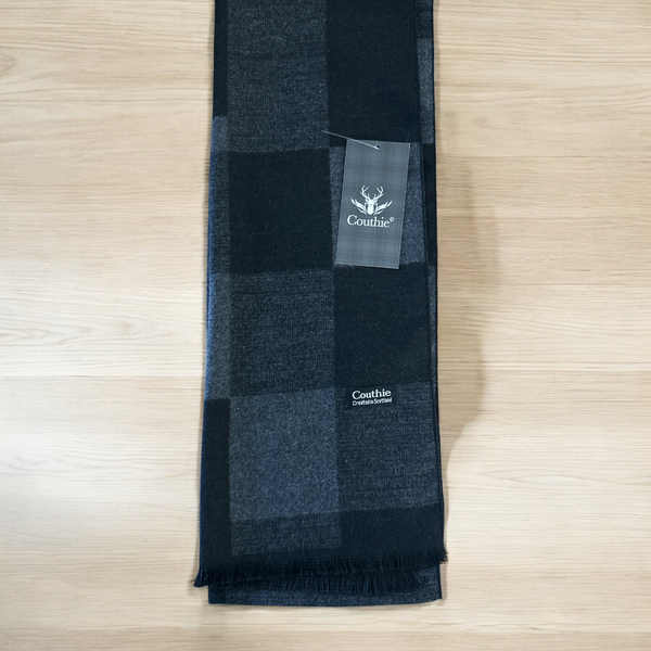 Black and Grey Checkers Cashmere feel scarf