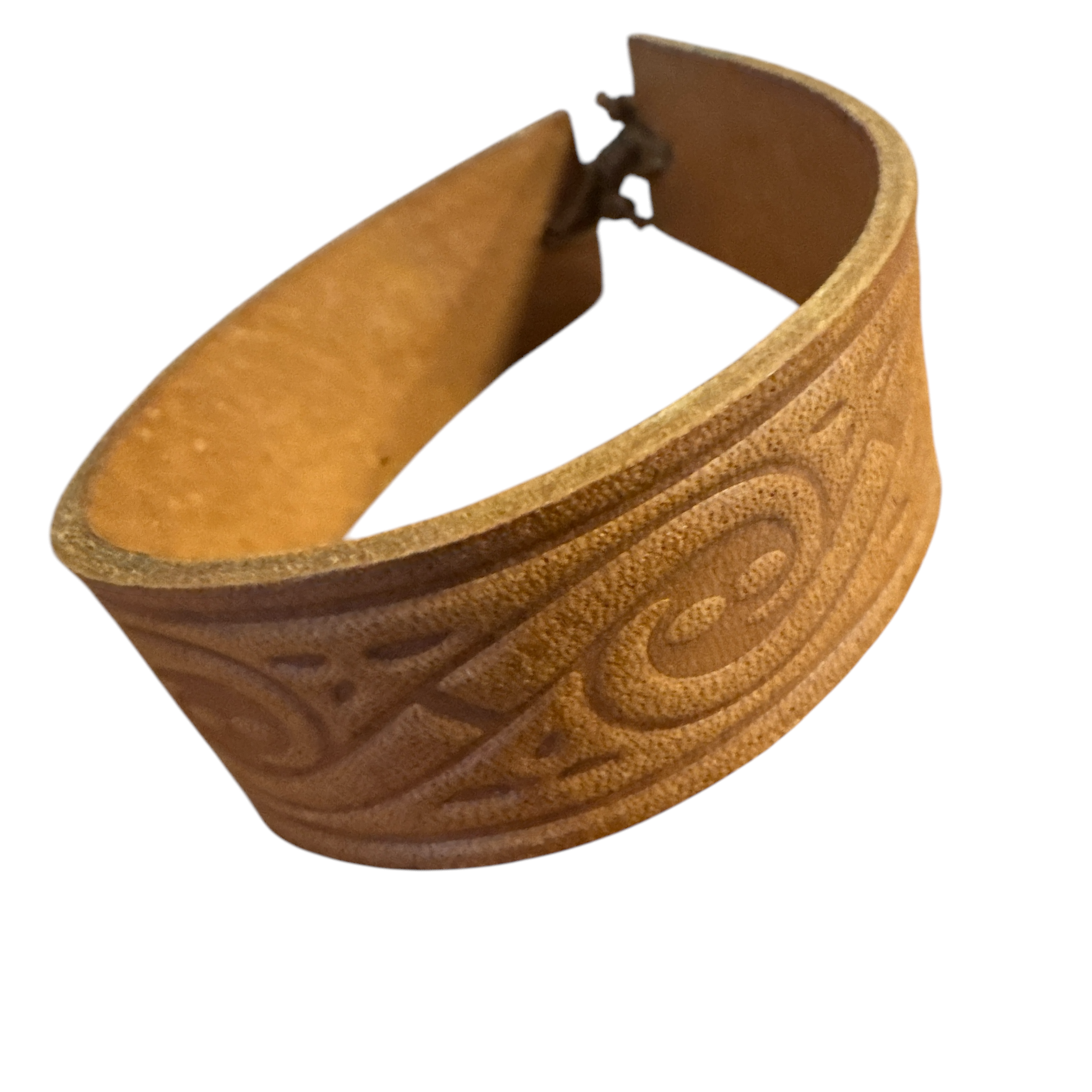 Brown Celtic Embossed Leather Bracelet