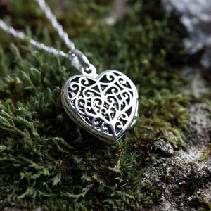 Celtic Heart Silver Locket 