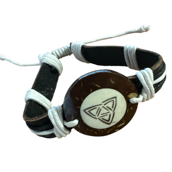 Celtic Trinity Leather Bracelet