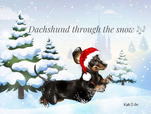 Dachshund inn the Snow Christmas Card