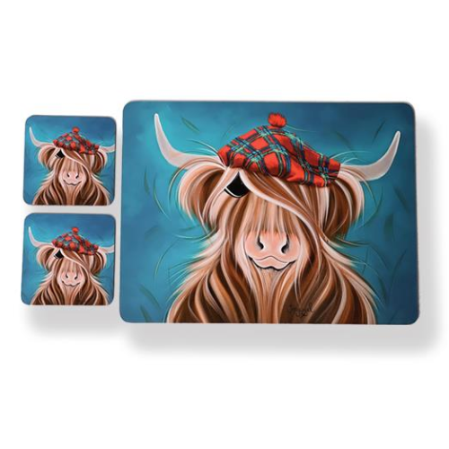 Hamish Highland Cow Placemats and Coasters