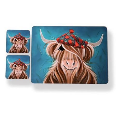 Hamish Highland Cow Placemats and Coasters