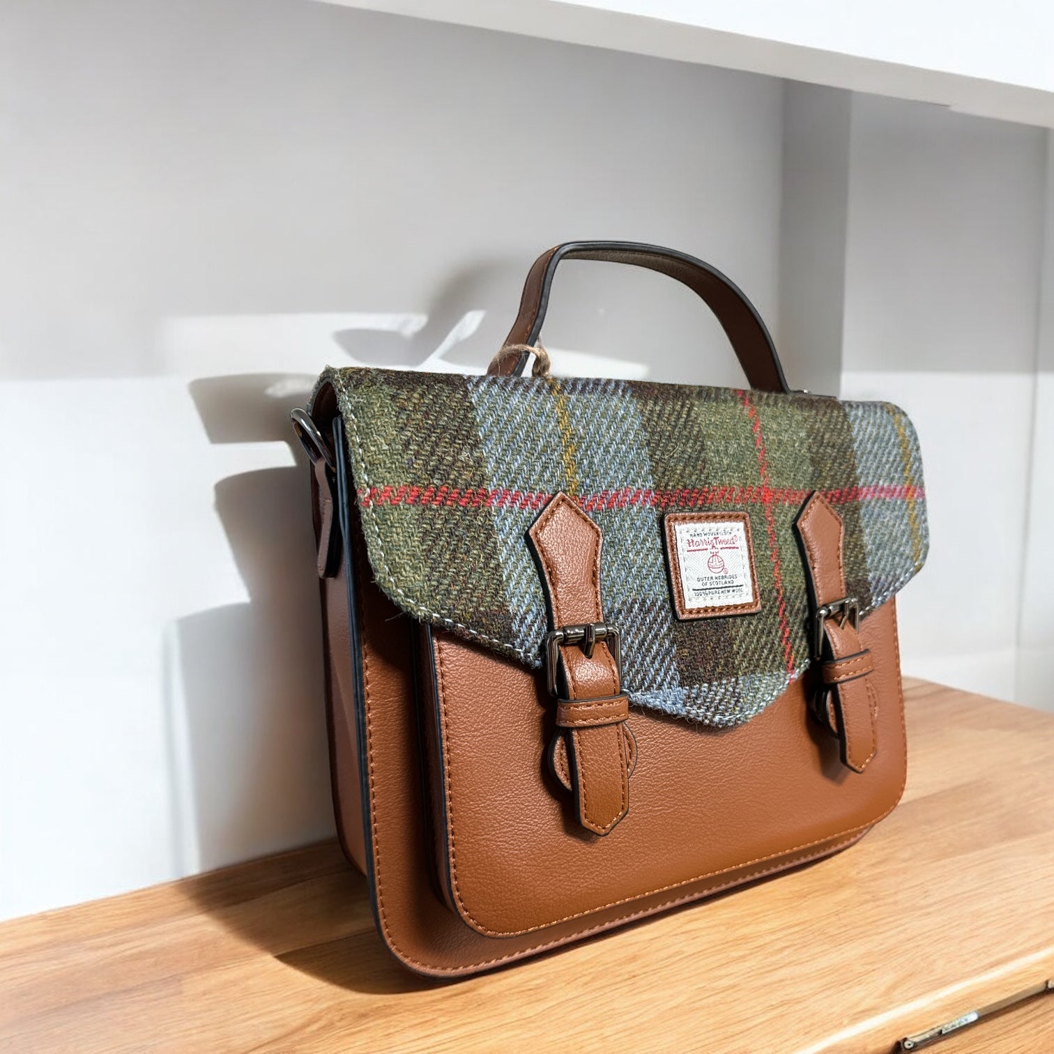 Tweed satchel bag sale