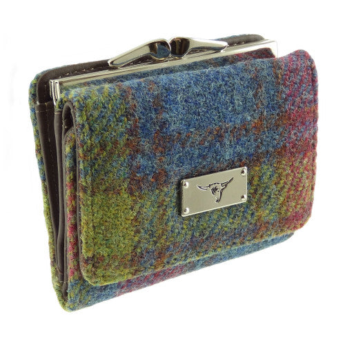 Harris Tweed Clasp Purse Multi Tartan Colour 46