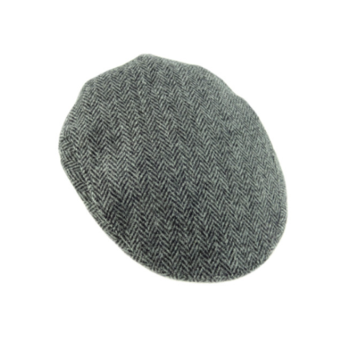 Harris Tweed Grey Herringbone  Kids Cap