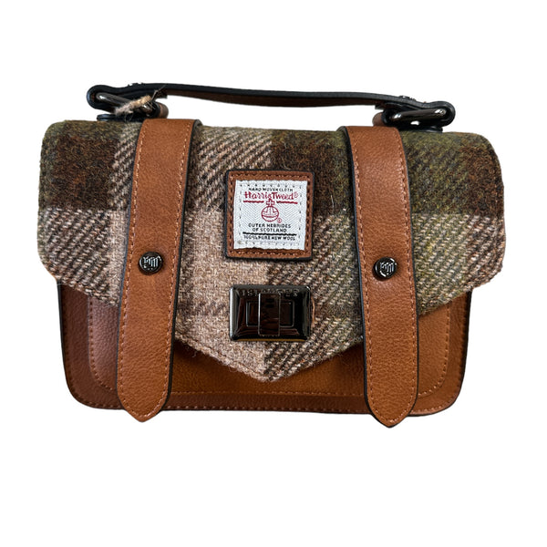 Harris Tweed Mini Satchel Chestnut Tartan