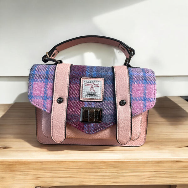 Harris Tweed Mini Satchel Pink and Blue