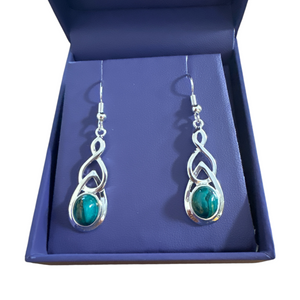 Heathergems Celtic Drop Earings Turquoise