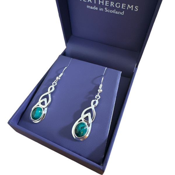 Heathergems Celtic Drop Earings Turquoise