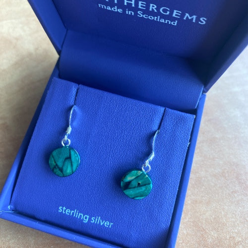 Heathergems Small Circle Drop Earrings SE14 Green 