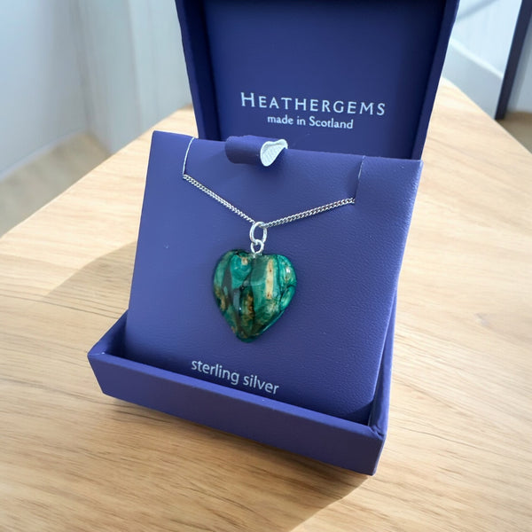 Heathergems Small Heart Necklace Green