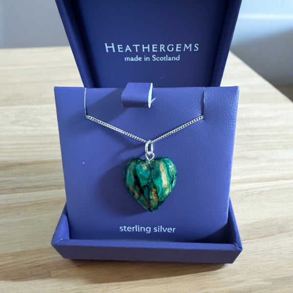 Heathergems Small Heart Pendant Green