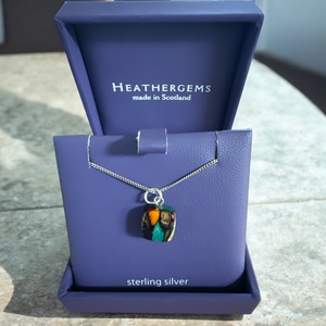 Heathergems Small Square Pendant Necklace 