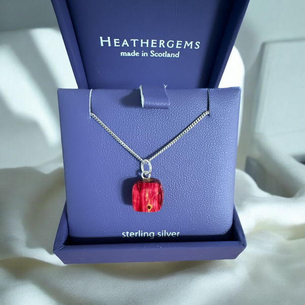 Heathergems Small Square Pendant Necklace 