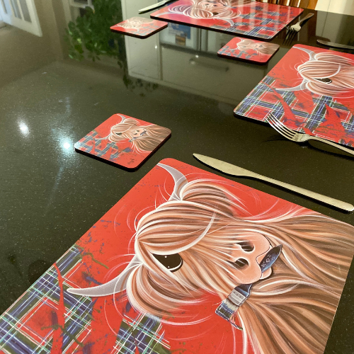 Highland Cow Placemats and Coasters