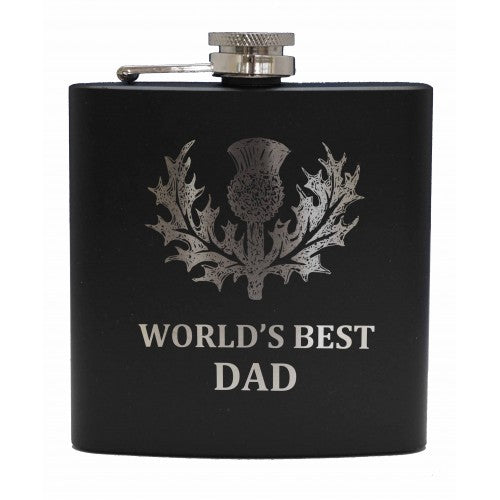Hip Flask Black Worlds Best Dad 