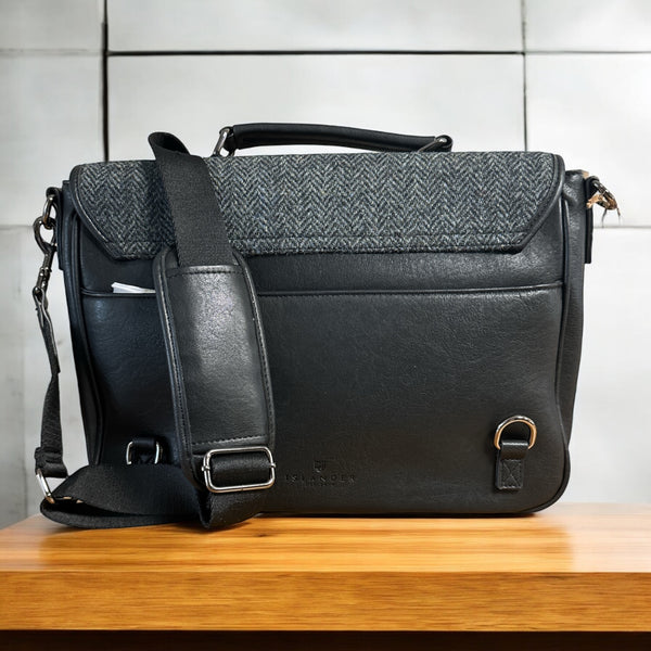 IslanderbBlack Herringbone Laptop Bag