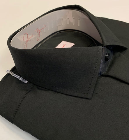 Jean Yves Standard Collar Shirt in Black