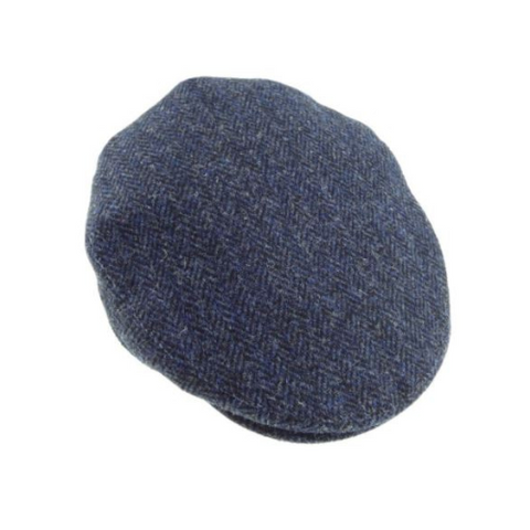 Navy Harris Tweed Cap