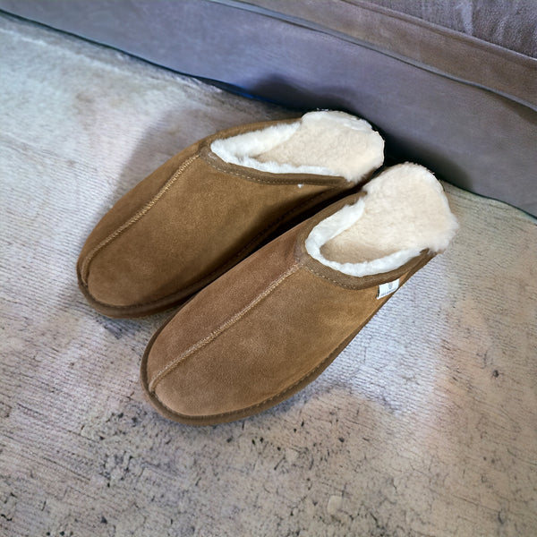 Chestnut mens sheepskin slippers