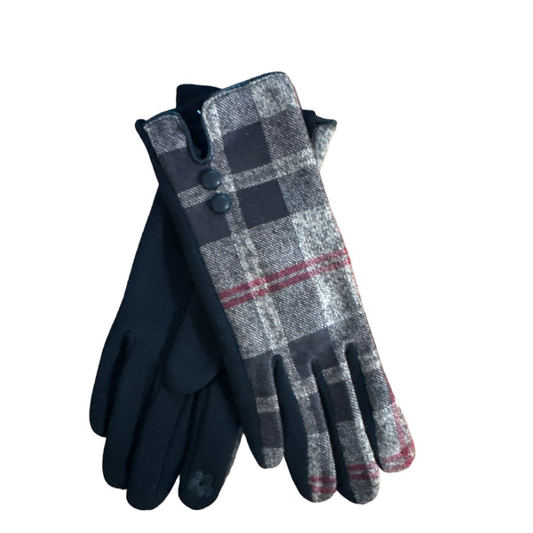 Coffee Checked Gloves