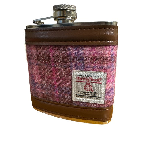 Pink Check Hip Flask