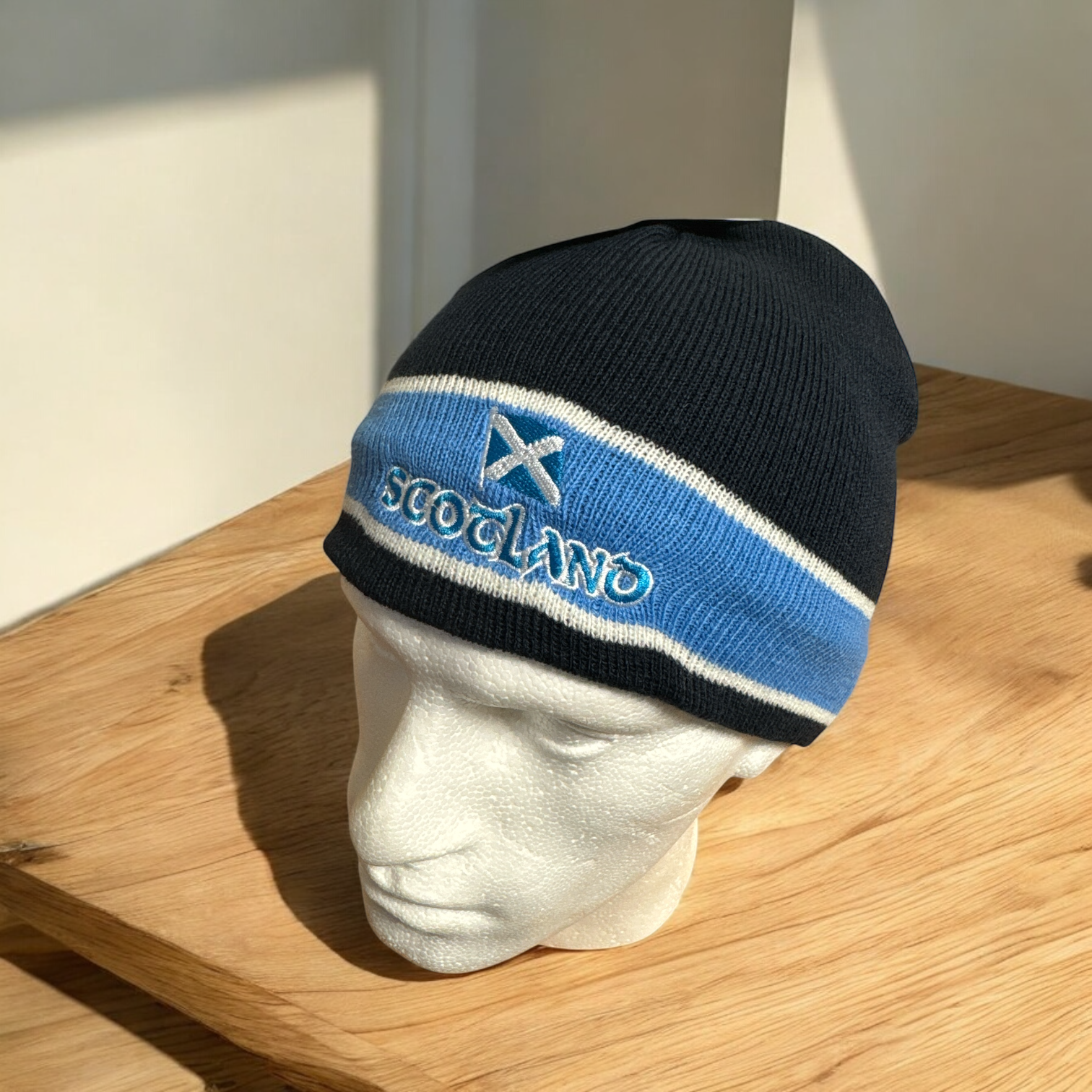 Scotland Saltire Blue Band Navy Beanie Hat