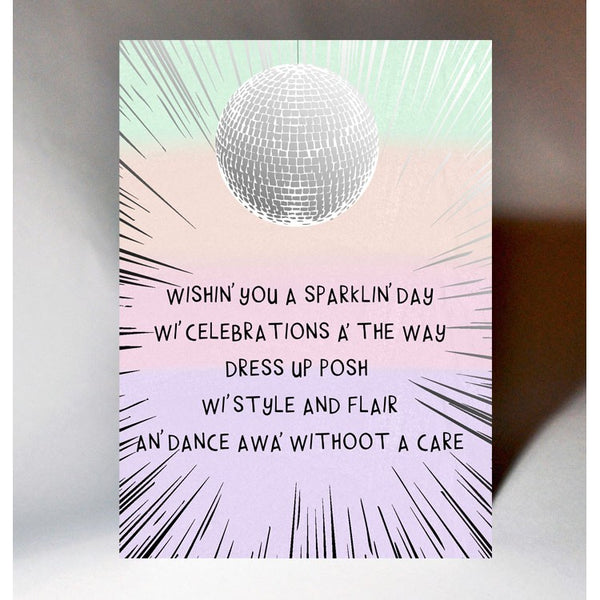 Scottish Birthday Card Birthday Glitter Ball BD165