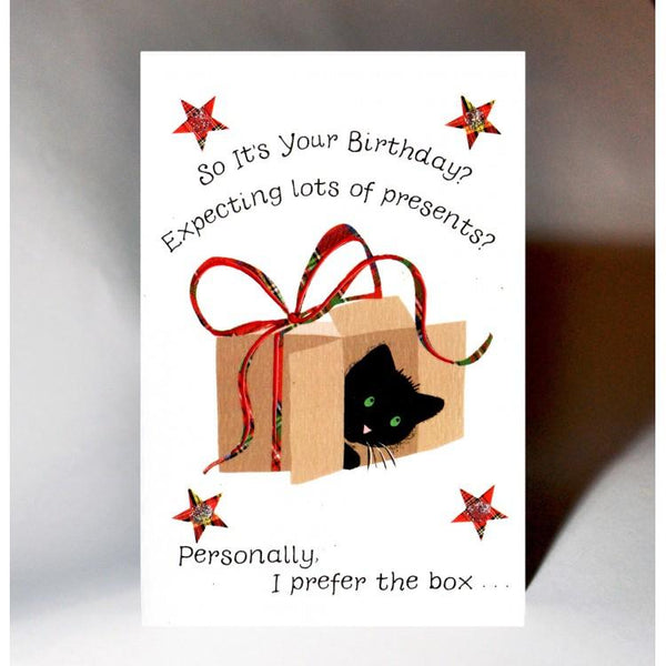 Scottish Birthday Card Cat In a Box BD132