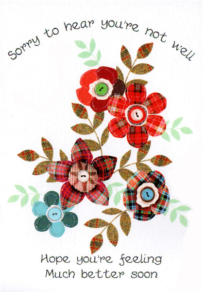 Scottish Get Well Card Flowers GW02