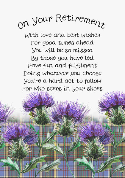 Scottish Retirement card Thistle RE11