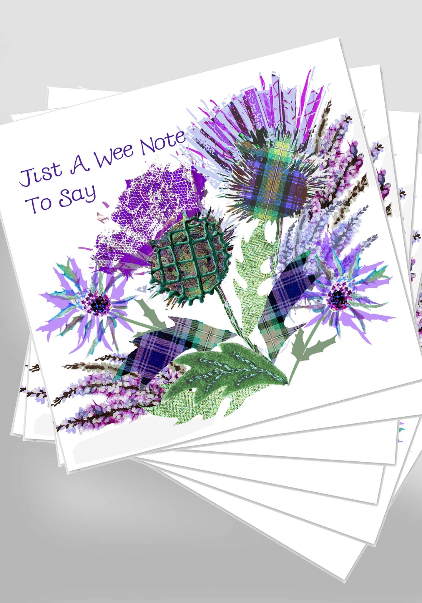 Set of 6 Thistle notecards