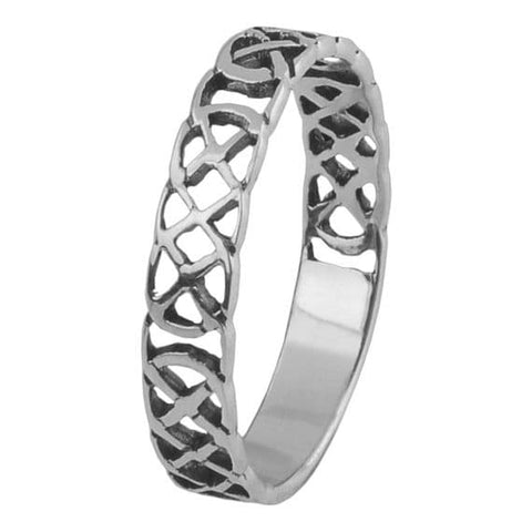 Celtic Knotwork Silver Plated Ring