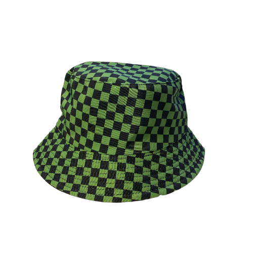 Green Checkered Bucket hat