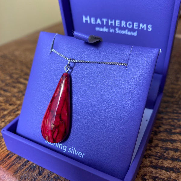 heathergems teardrop Necklace RED