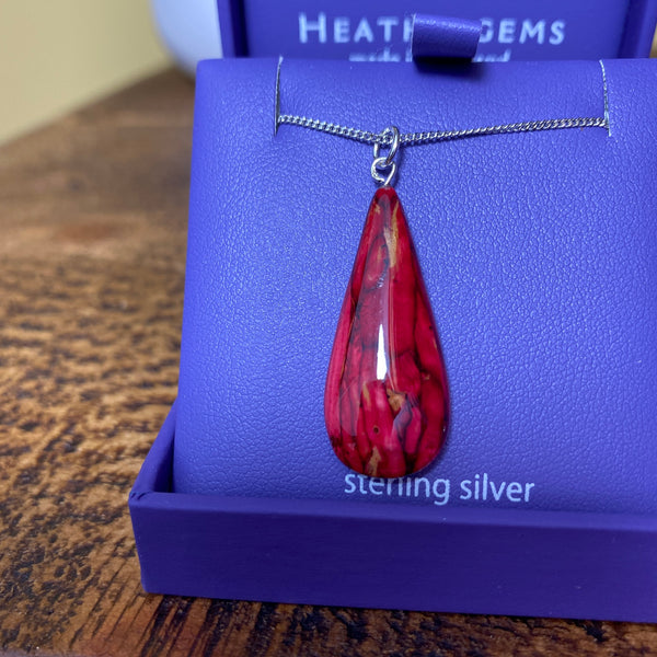 heathergems teardrop Necklace RED