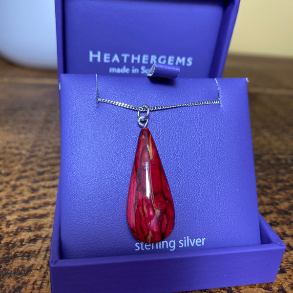 heathergems teardrop Pendant RED