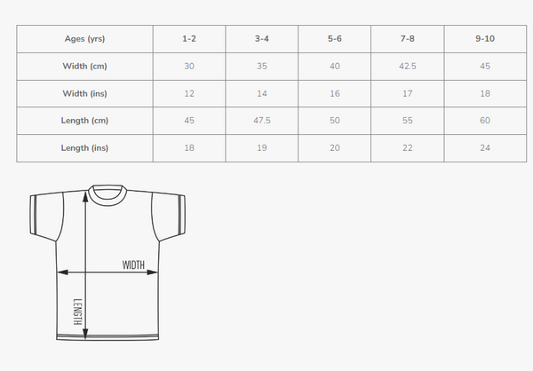 Kids Sizing Chart