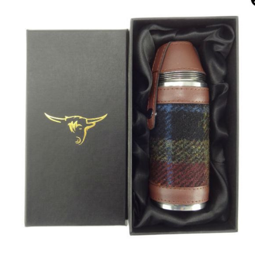 Harris Tweed 8oz Hunting Flasks in 5 Colours