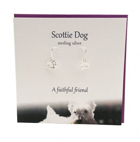 Scottie Dog  silver Earings