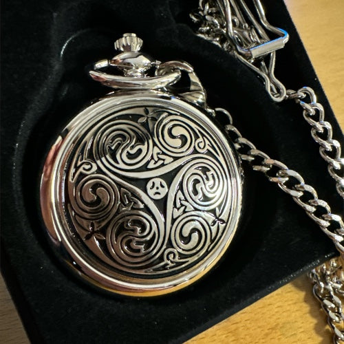 AE Williams Celtic Swirl Skeleton Pocket Watch Tartan Plus Tweed Ltd