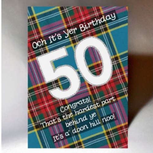 tartan birthday  card 50